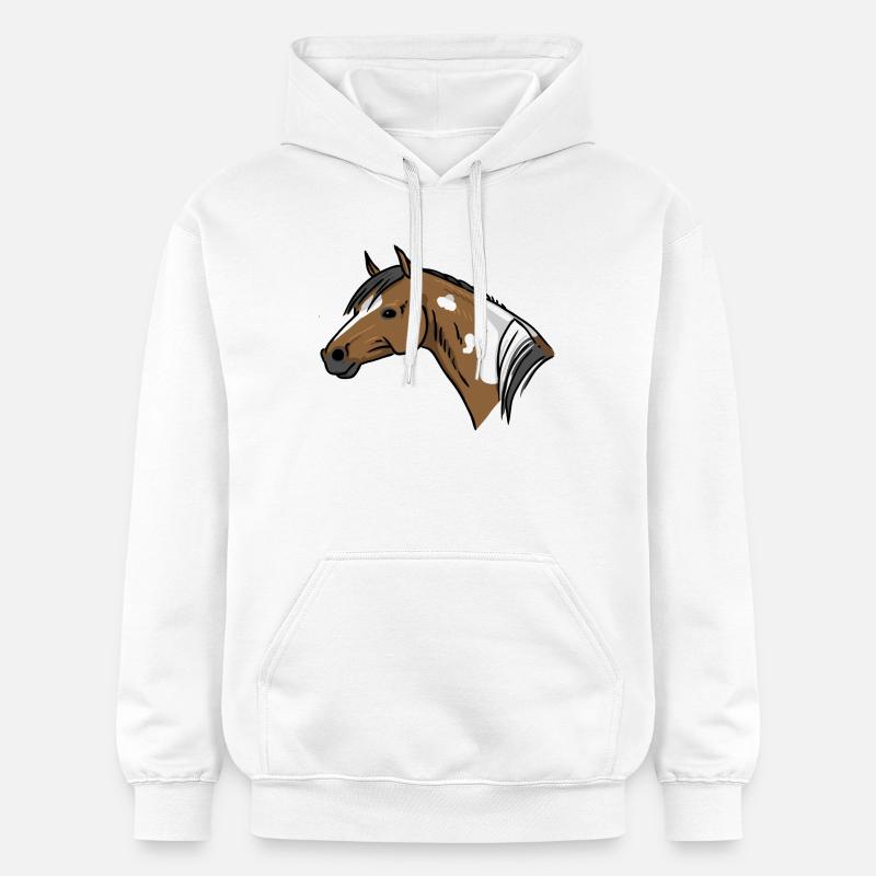 Portrait de cheval - Sweat à capuche Softstyle® Gildan Unisexe - blanc