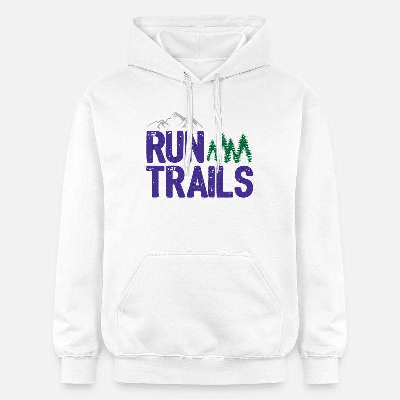 Run Trails - Sweat à capuche Softstyle® Gildan Unisexe - blanc