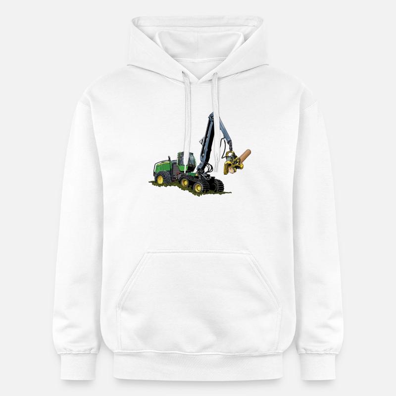 Harvester, Holzerntemaschine - Gildan Unisex Softstyle® Midweight Hoodie - Weiß