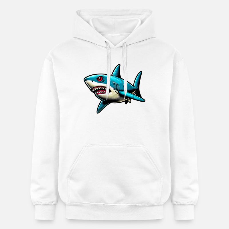 Requin - Sweat à capuche Softstyle® Gildan Unisexe - blanc
