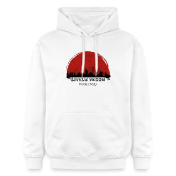 Little Tokyo - Gildan Unisex Softstyle® Midweight Hoodie - Weiß - Vorne - Liana (172cm) & Jaron (178cm)
