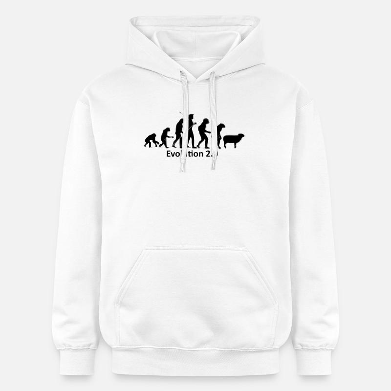L’évolution humaine en silhouette - Sweat à capuche Softstyle® Gildan Unisexe - blanc
