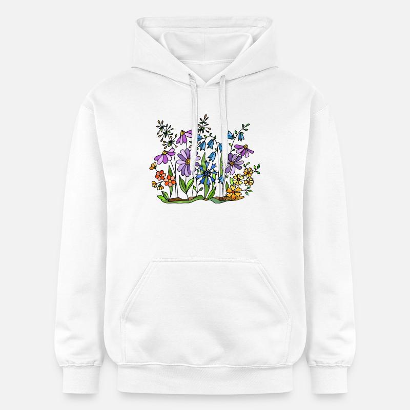 Fleur - Sweat à capuche Softstyle® Gildan Unisexe - blanc