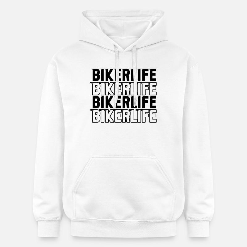 Biker_life_fast - Sweat à capuche Softstyle® Gildan Unisexe - blanc