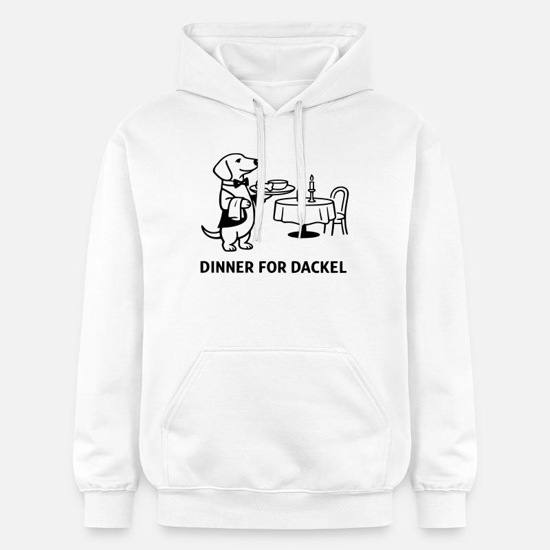 Dîner pour teckel - Sweat à capuche Softstyle® Gildan Unisexe - blanc