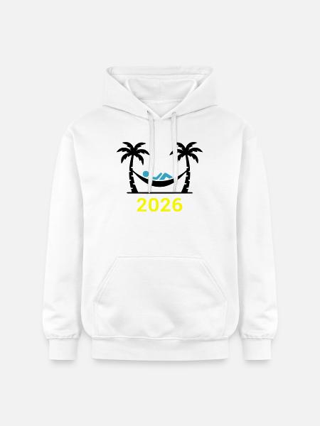 Hammock Palm Trees 2026 - Gildan Unisex Softstyle® Midweight Hoodie - white