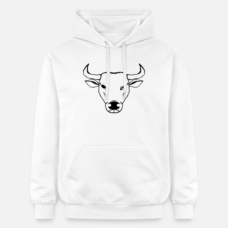 Illustration de bœuf - Sweat à capuche Softstyle® Gildan Unisexe - blanc