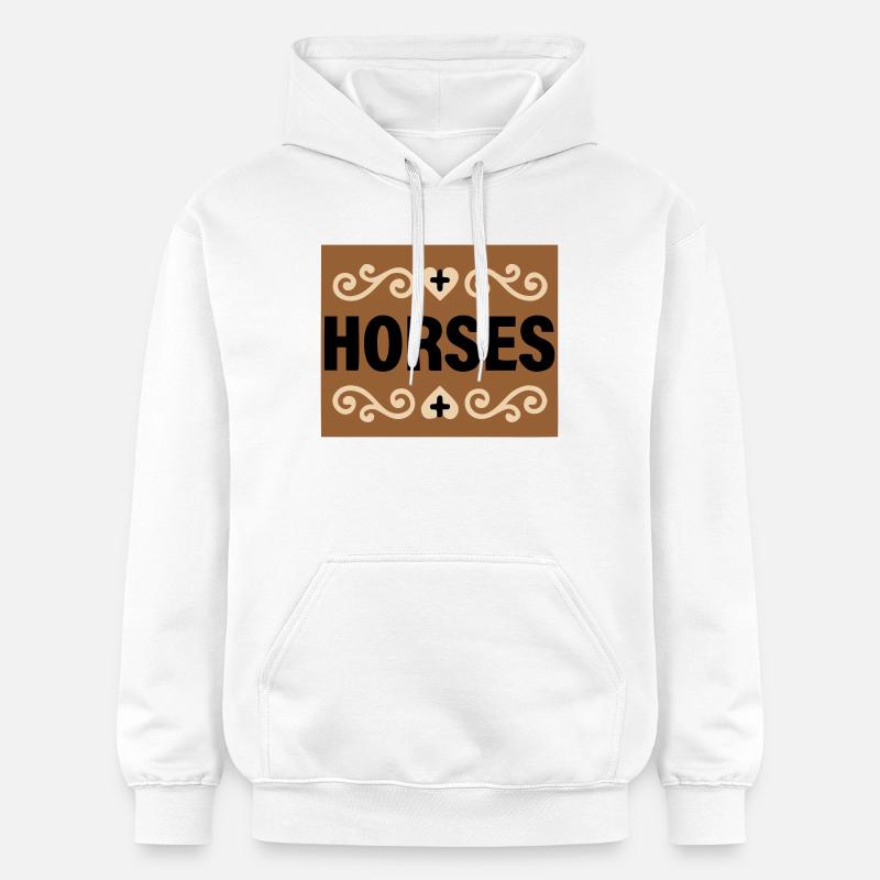 Lettrage des chevaux Retro Riding - Sweat à capuche Softstyle® Gildan Unisexe - blanc