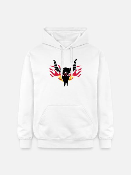 Bull skull with flames - Gildan Unisex Softstyle® Midweight Hoodie - white