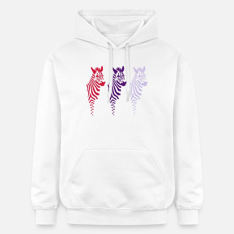 three zebras (b) - Sweat à capuche Softstyle® Gildan Unisexe - blanc