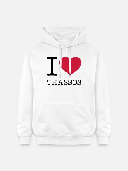 I LOVE THASSOS - Gildan Unisex Softstyle® Midweight Hoodie - white