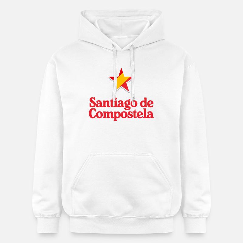 Étoiles d’Espagne - Saint-Jacques-de-Compostelle - Sweat à capuche Softstyle® Gildan Unisexe - blanc