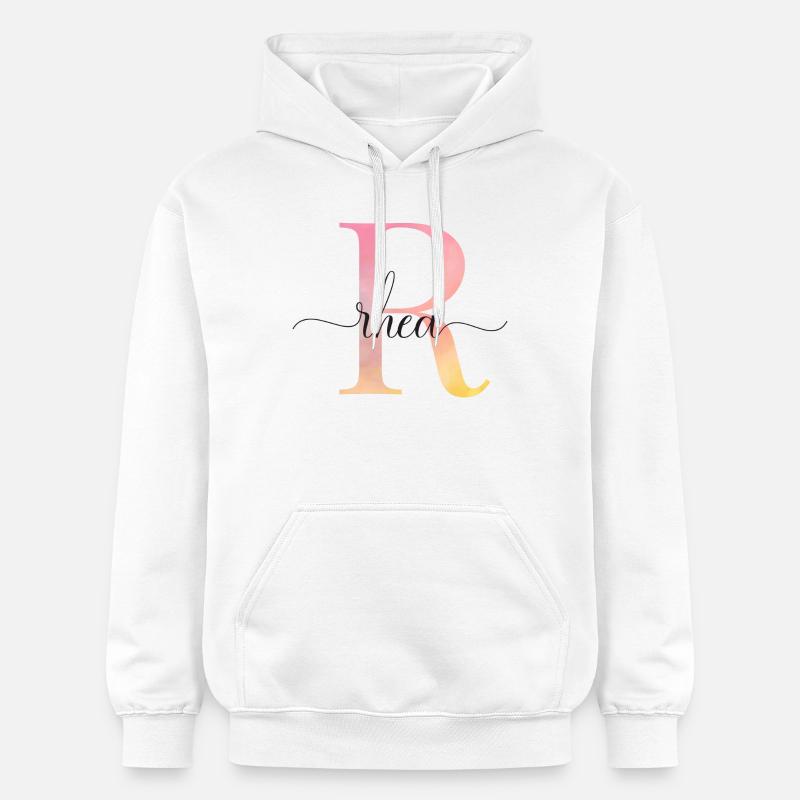 L | Monogramme | Nom | Nandou |Aquarelle - Sweat à capuche Softstyle® Gildan Unisexe - blanc