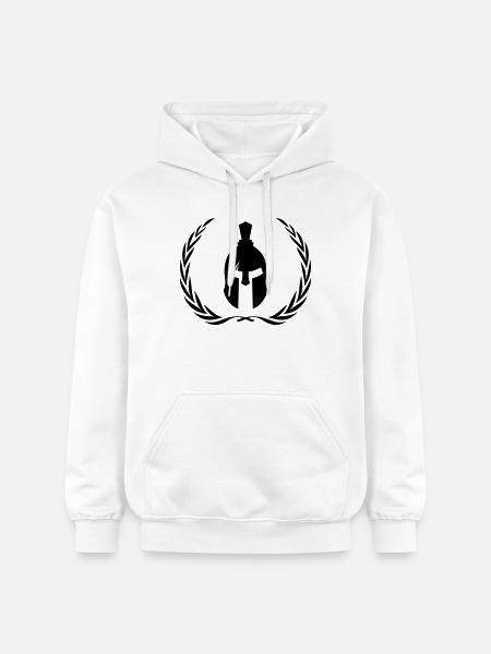 Spartan Helmet Gladiator Wreath - Gildan Unisex Softstyle® Midweight Hoodie - white