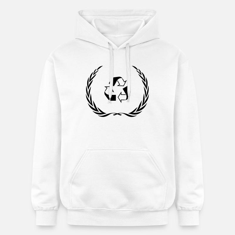 Couronne de symbole de recyclage - Sweat à capuche Softstyle® Gildan Unisexe - blanc