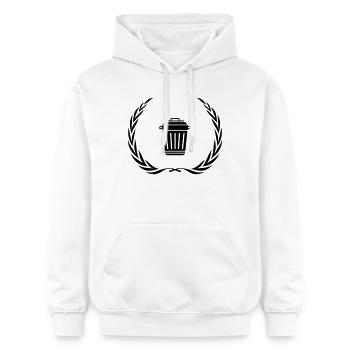 Mülltonne Symbol Kranz - Gildan Unisex Softstyle® Midweight Hoodie - Weiß - Vorne - Liana (172cm) & Jaron (178cm)