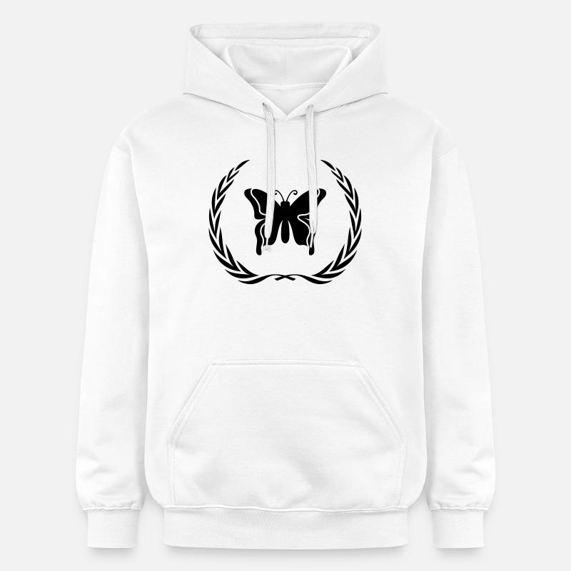 Couronne de symbole de papillon - Sweat à capuche Softstyle® Gildan Unisexe - blanc