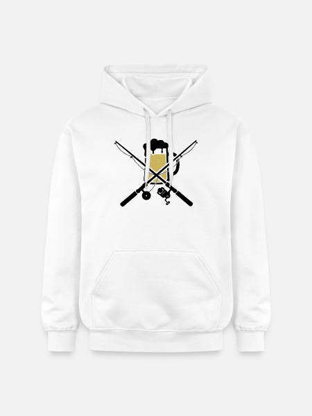 Angelruten Bierkrug Wappen - Gildan Unisex Softstyle® Midweight Hoodie - Weiß