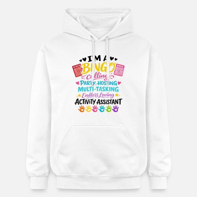 Assistant d'Animation Bingo Activités Cadeau - Sweat à capuche Softstyle® Gildan Unisexe - blanc