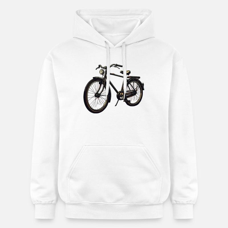 Silhouette de vélo rétro - Sweat à capuche Softstyle® Gildan Unisexe - blanc