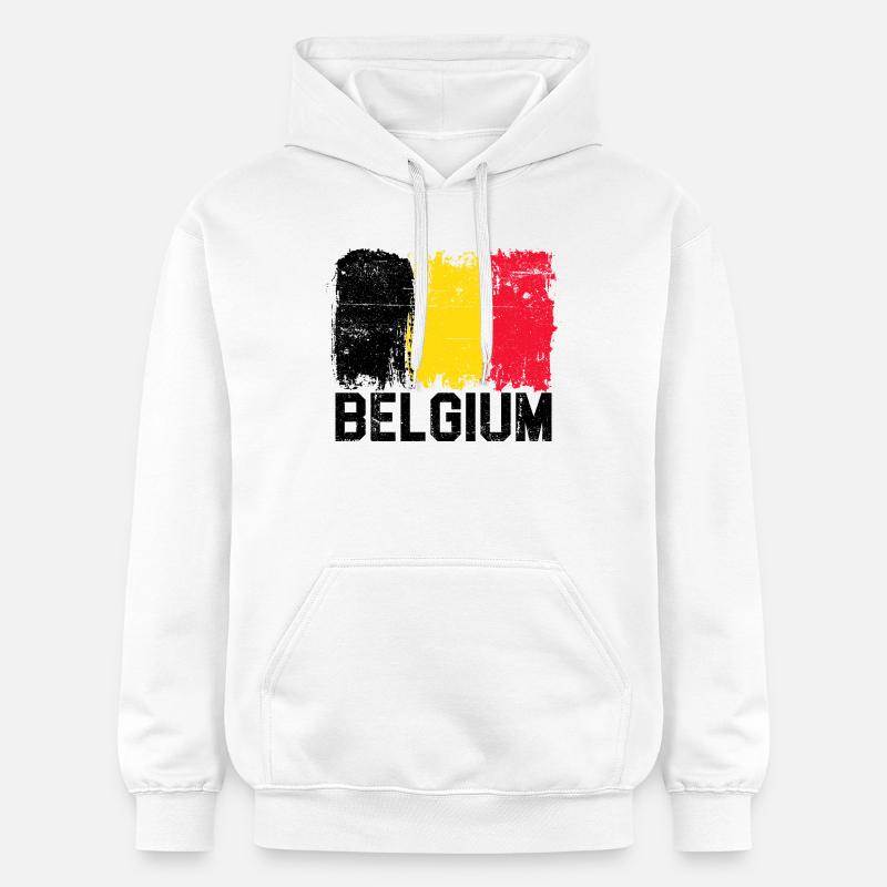 Coups de pinceau du drapeau belge - Sweat à capuche Softstyle® Gildan Unisexe - blanc