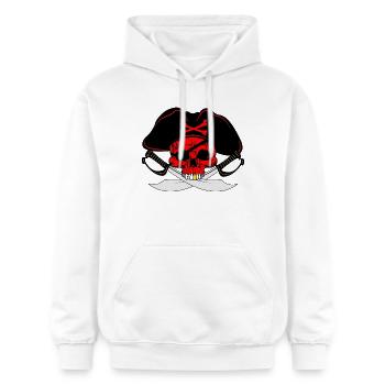Pirate rouge - Sweat à capuche Softstyle® Gildan Unisexe - blanc - Devant - Liana (172cm) & Jaron (178cm)