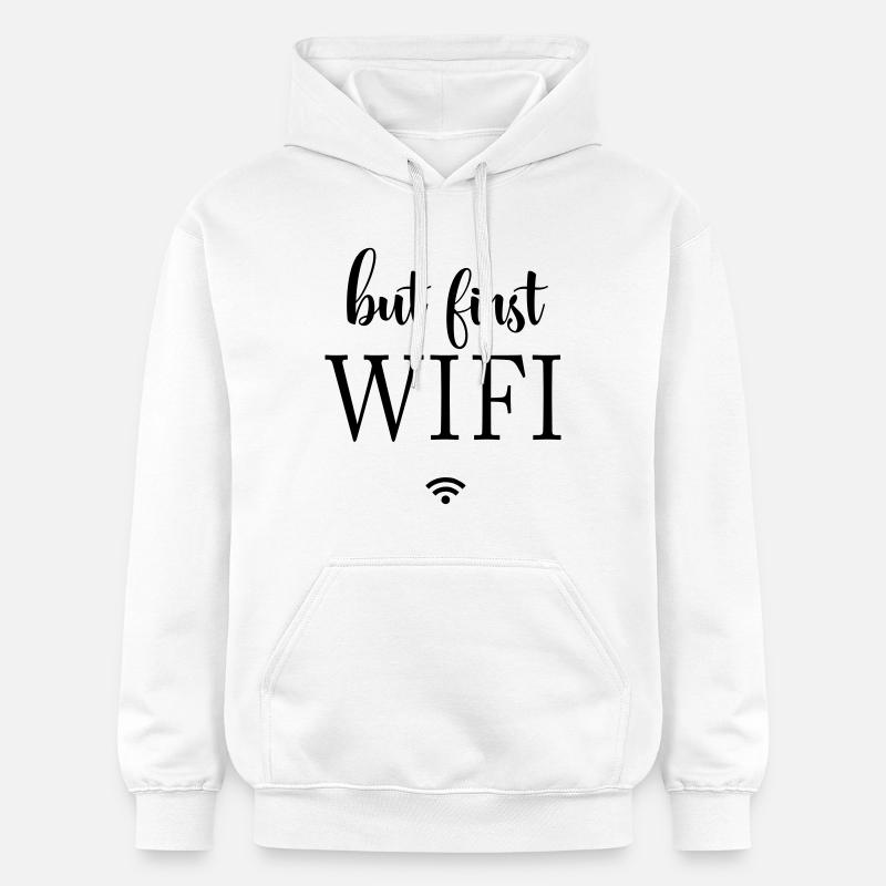 Surfaces noires : conception minimale - Sweat à capuche Softstyle® Gildan Unisexe - blanc