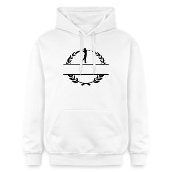 Golfer im Lorbeerkranz - Gildan Unisex Softstyle® Midweight Hoodie - Weiß - Vorne - Liana (172cm) & Jaron (178cm)