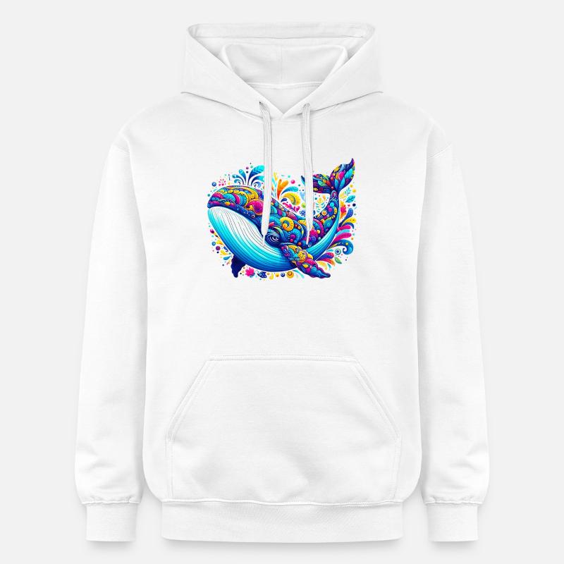 Baleine - Sweat à capuche Softstyle® Gildan Unisexe - blanc