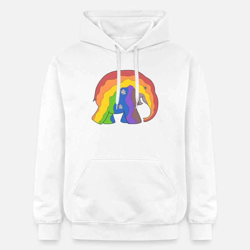 Éléphant - Sweat à capuche Softstyle® Gildan Unisexe - blanc