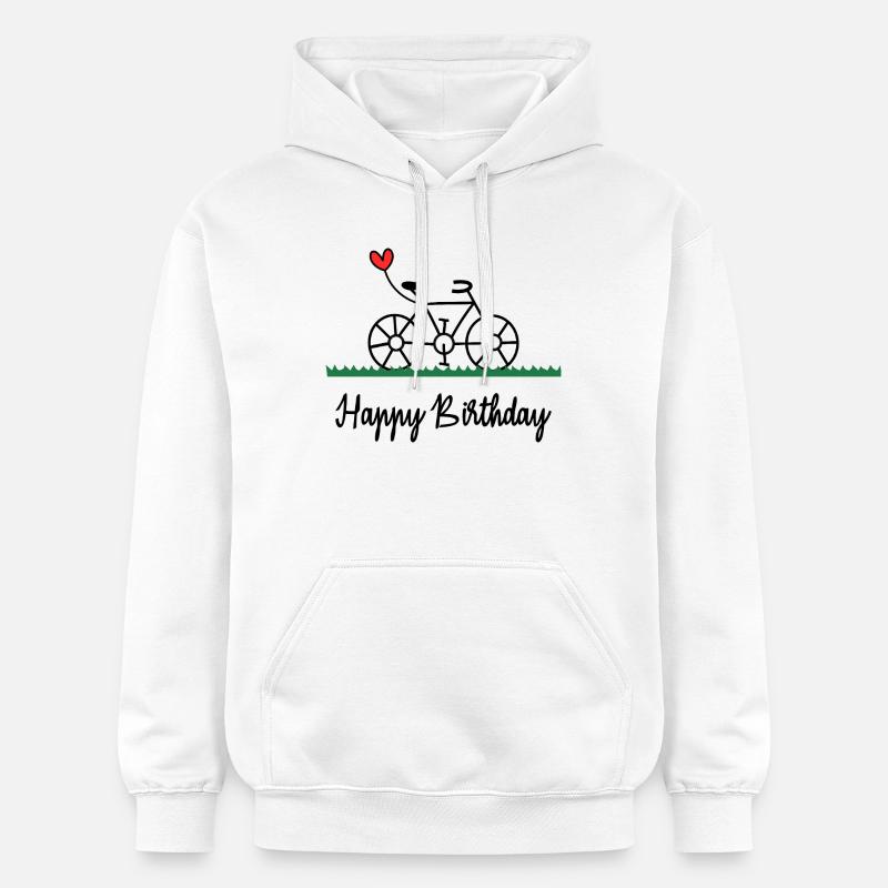 HAPPY BIRTHDAY. JOYEUX ANNIVERSAIRE. ANNIVERSAIRE. - Sweat à capuche Softstyle® Gildan Unisexe - blanc