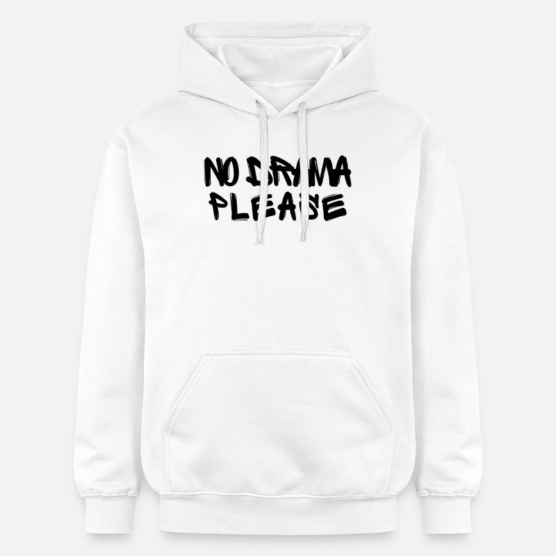 Pas de drame s’il vous plaît - Sweat à capuche Softstyle® Gildan Unisexe - blanc