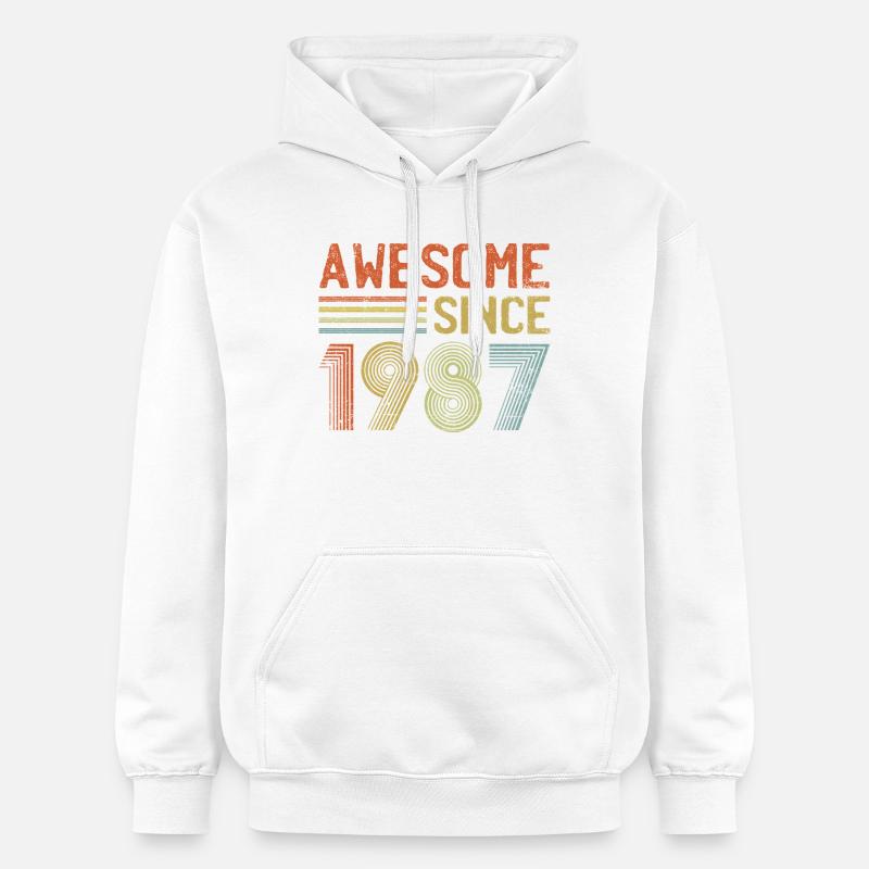 Rétro 1987 célébration Design - Sweat à capuche Softstyle® Gildan Unisexe - blanc