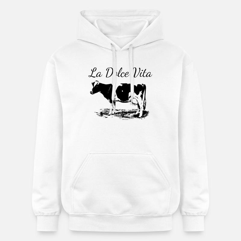 Vache laitière de la dolce vita - Sweat à capuche Softstyle® Gildan Unisexe - blanc
