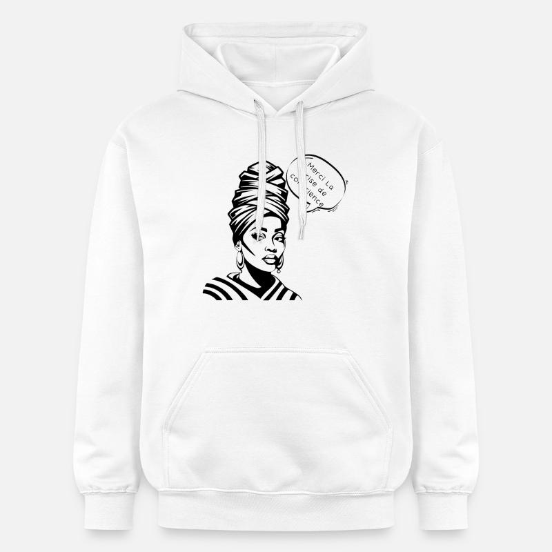 Conscience et Gratitude en Silhouette - Sweat à capuche Softstyle® Gildan Unisexe - blanc