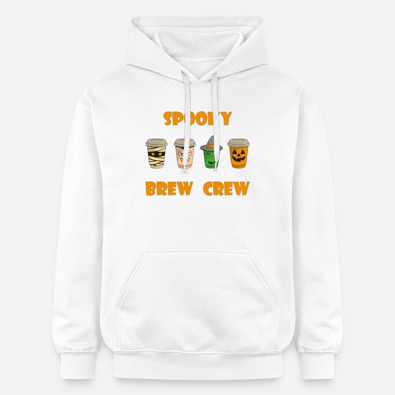 Tasse à café effrayante d’Halloween - Sweat à capuche Softstyle® Gildan Unisexe - blanc