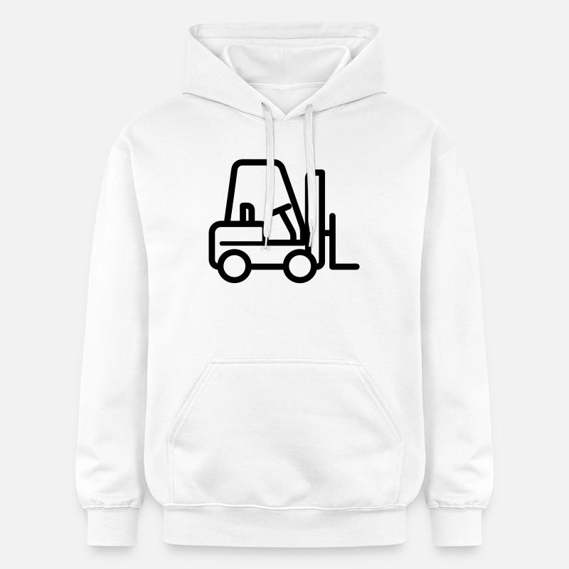 Chariot élévateur - Sweat à capuche Softstyle® Gildan Unisexe - blanc