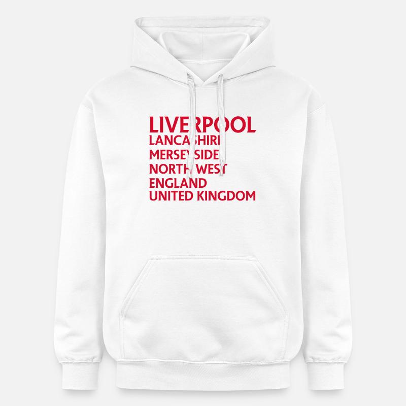 Liverpool – Angleterre Conception des paroles - Sweat à capuche Softstyle® Gildan Unisexe - blanc