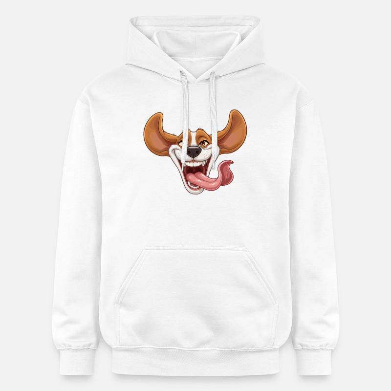 Chien rieur avec langue - Sweat à capuche Softstyle® Gildan Unisexe - blanc