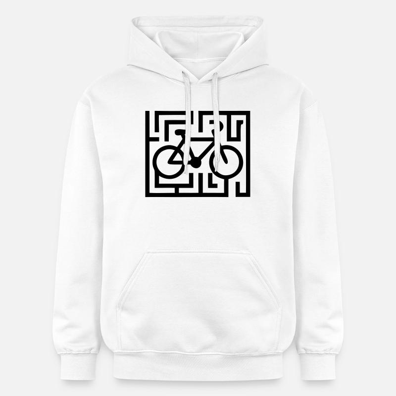 Puzzles difficiles dans le labyrinthe vélo - Sweat à capuche Softstyle® Gildan Unisexe - blanc