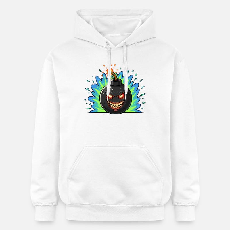 Boule de bombe en colère néonburst - Sweat à capuche Softstyle® Gildan Unisexe - blanc