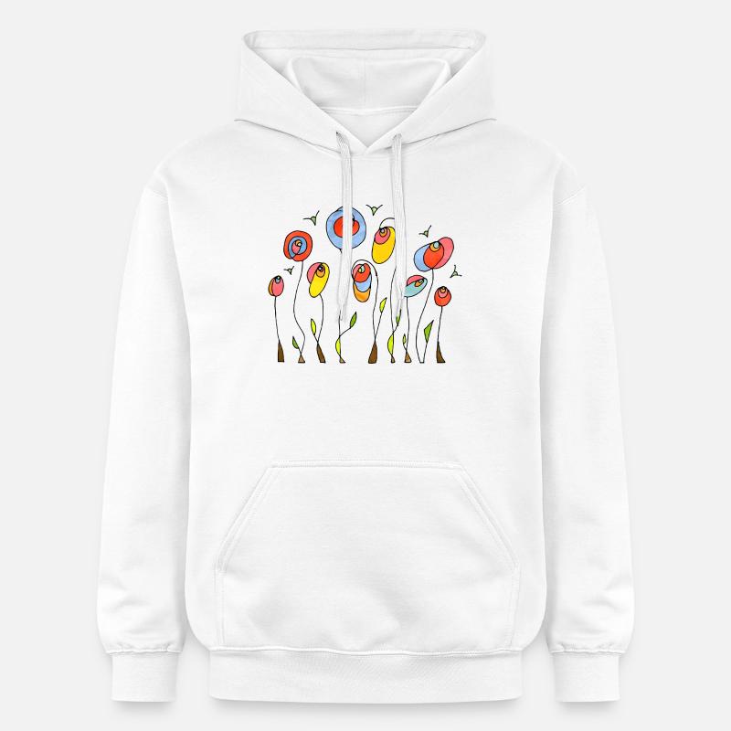 Fleur - Sweat à capuche Softstyle® Gildan Unisexe - blanc