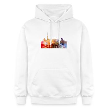 Berlin - Gildan Unisex Softstyle® Midweight Hoodie - Weiß - Vorne - Liana (172cm) & Jaron (178cm)