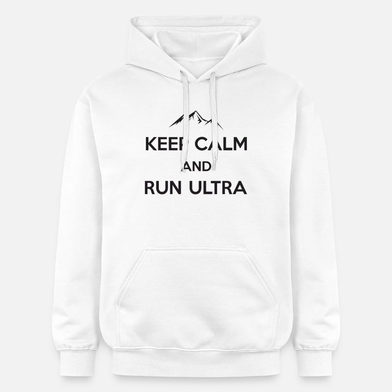 Restez calme et courez Ultra - Sweat à capuche Softstyle® Gildan Unisexe - blanc