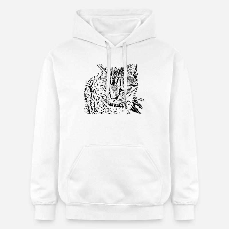 chat chaton noir mignon - Sweat à capuche Softstyle® Gildan Unisexe - blanc