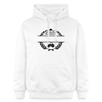 Stolz auf den Bauernhof und den Traktor - Gildan Unisex Softstyle® Midweight Hoodie - Weiß - Vorne - Liana (172cm) & Jaron (178cm)