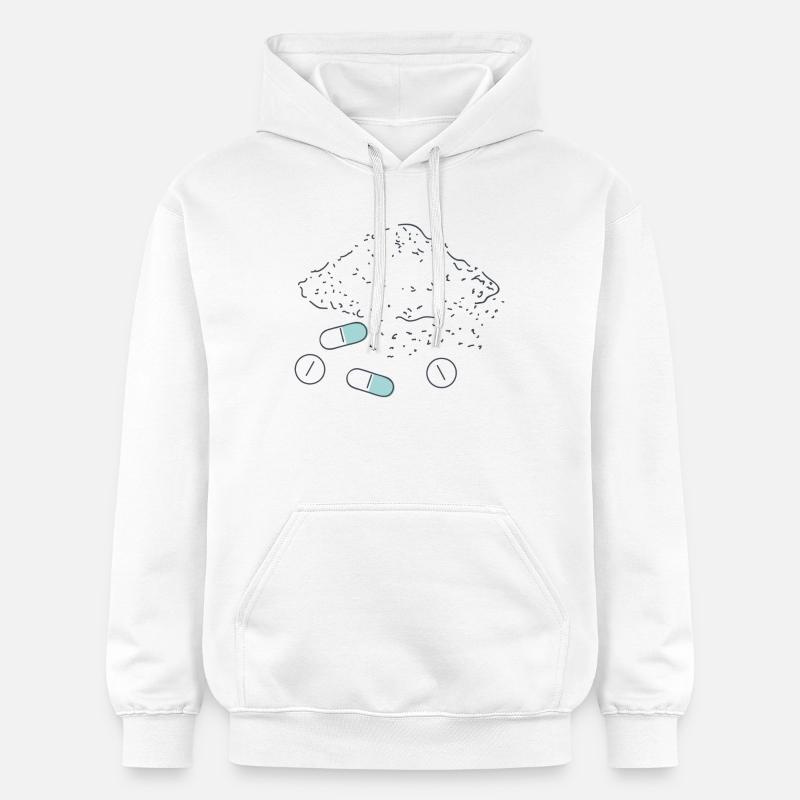 Complément alimentaire Pilules Poudre Comprimés - Sweat à capuche Softstyle® Gildan Unisexe - blanc