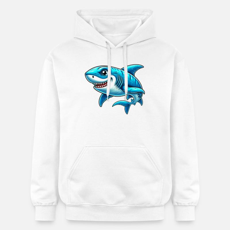 Requin - Sweat à capuche Softstyle® Gildan Unisexe - blanc