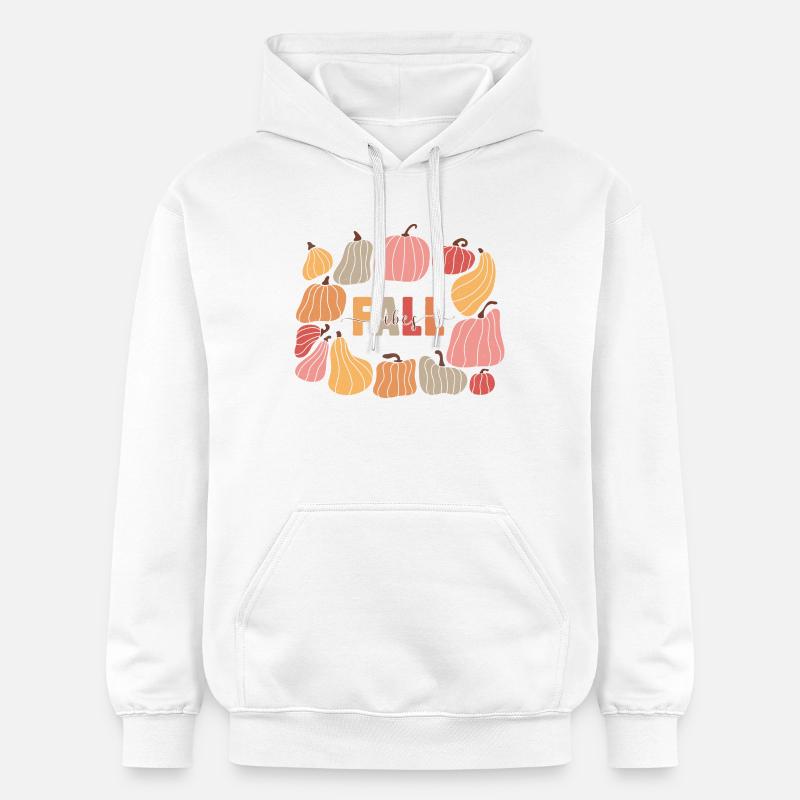 Fall Vibes Citrouilles - Sweat à capuche Softstyle® Gildan Unisexe - blanc