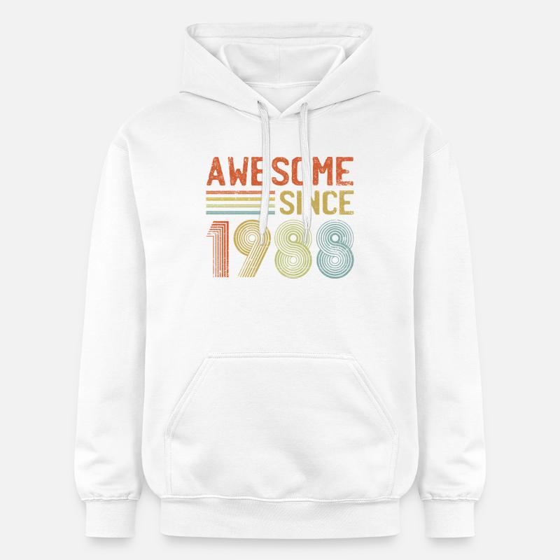 Conception rétro de célébration annuelle - Sweat à capuche Softstyle® Gildan Unisexe - blanc